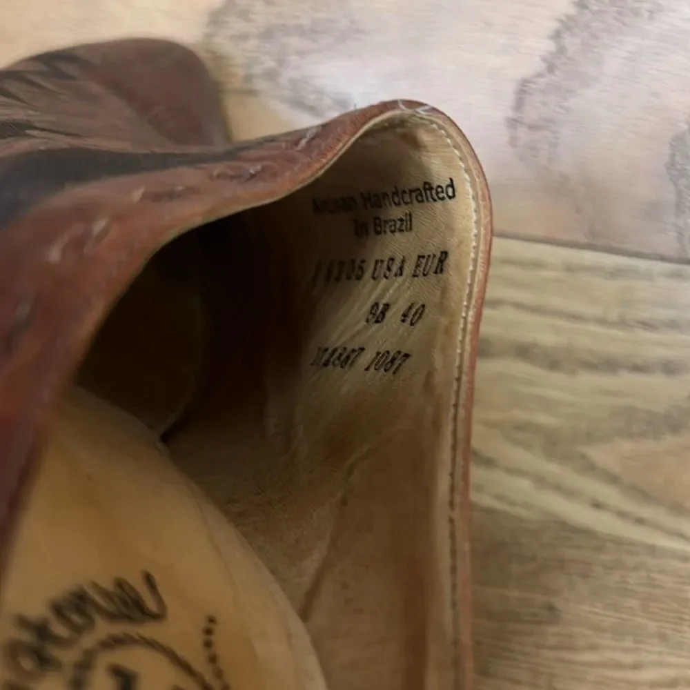 CHARLIE 1 HORSE LEATHER SLIP ON MULE BRAZILIAN WESTERN SHOES SZ 9B - Picture 5 of 5